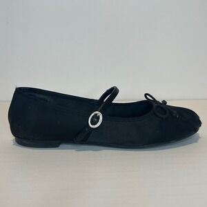 Charles Keith Flats Womens US 5 EU 35 Black Mary Jane Bow Buckle Ballet Shoes